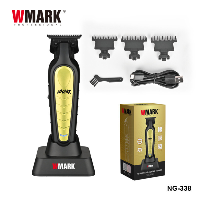 Wmark กรรไกรแกะสลัก NG-338 ปัตตาเลี่ยนไฟฟ้าขายดีฐานชาร์จร้านทําผม