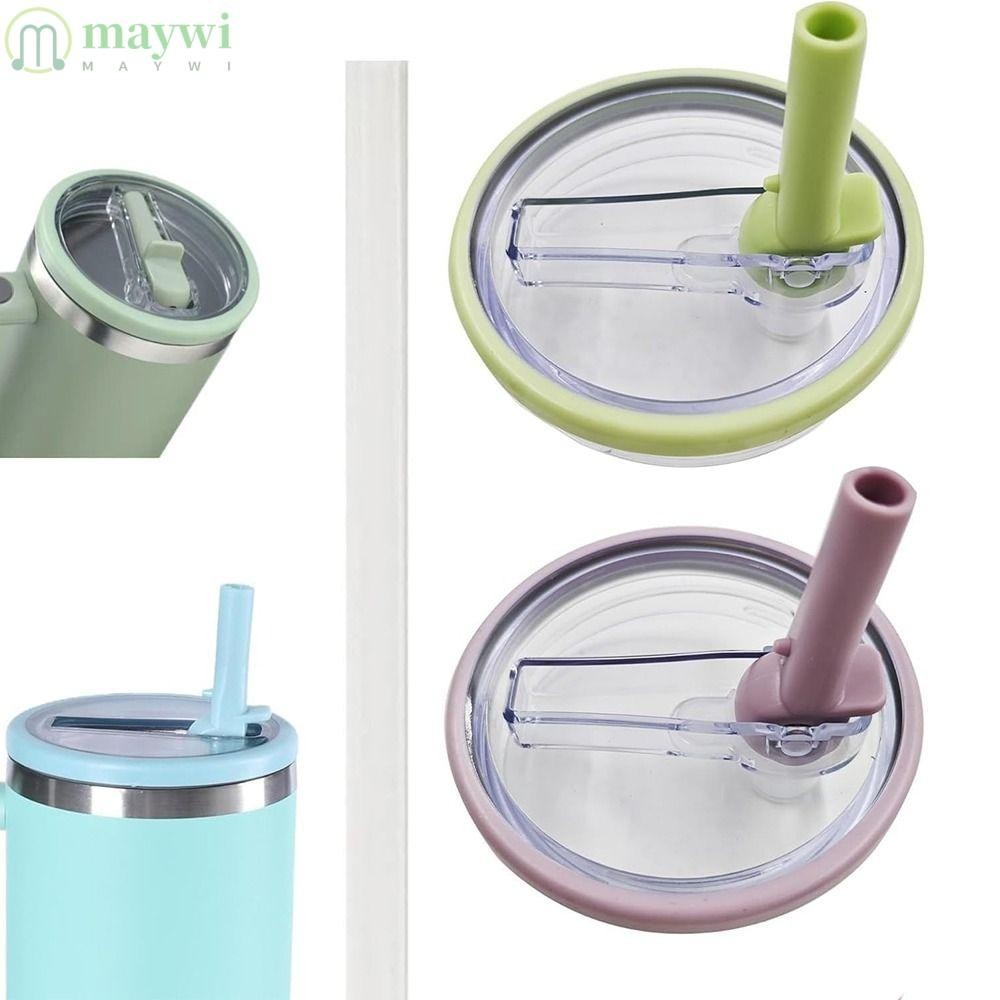 Maywi ฝาครอบถ้วยปิดผนึก, ถ้วยน้ํารอยขีดข่วนอุปกรณ์เสริมฝาปิดฟาง, กันฝุ่นด้วยฟางเปลี่ยน Fit ฝาถ้วยน้ําแข็งสําหรับ 40oz ถ้วย/กลอง