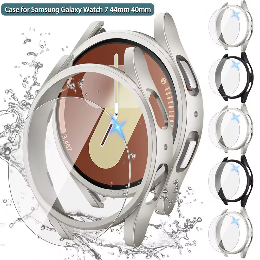 สําหรับ Samsung Galaxy Watch 7 PC Case - ฟิล์มกระจกนิรภัยป้องกันรอยขีดข่วน - กันชน Hard Shell Screen Protector - สําหรับนาฬิกา 7 40/44 มม.คลุมทั้งหมด - กรอบป้องกันการตกแบบเต็มป้องกัน