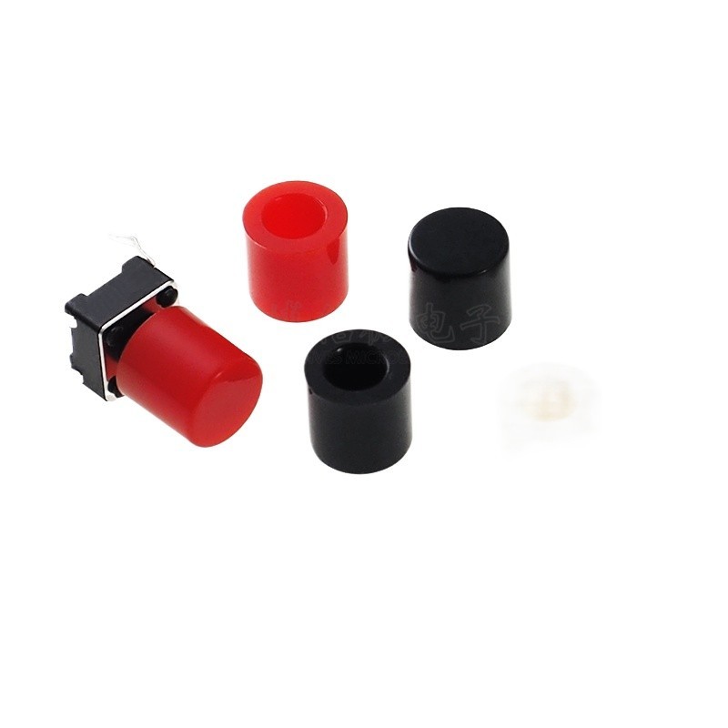 A56 ปุ่มหมวกสามสีเหมาะสําหรับ 6X6 Series ปุ่ม 6 * 6 Tact Switch Cap สีขาวสีแดงสีดํา 6 มม. * 6 มม. Tact Switch หมวกปุ่มปุ่มหมวก