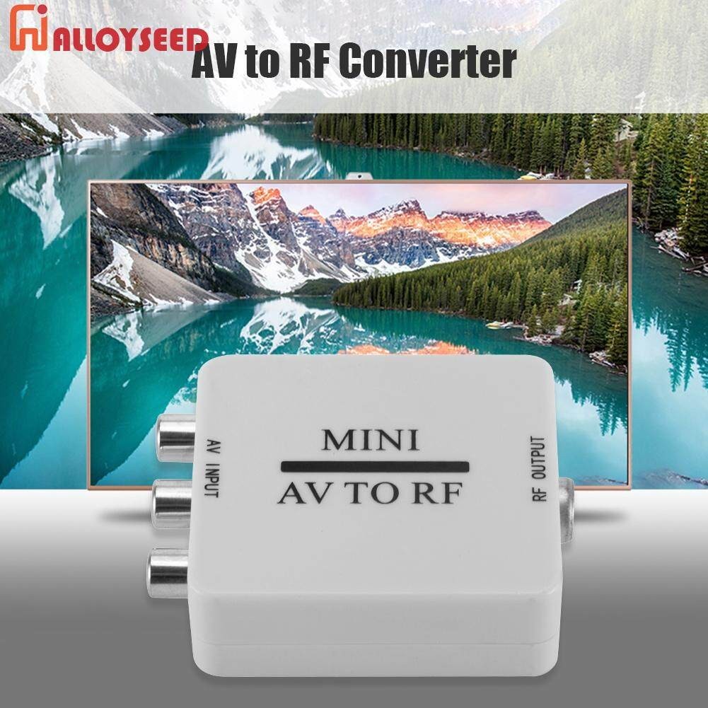 ส่งไว ประกัน1ปีเต็ม! AV เป็น RF ตัวแปลงวิดีโอ HD อะแดปเตอร์กล่องรองรับ RF 67.25/61.25MHz RF เครื่องขยายเสียงตัวสลับทีวี