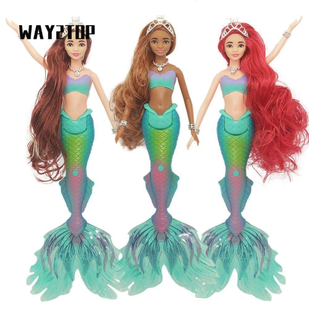 WAY2TOP ตุ๊กตาเจ้าหญิง 35 ซม. มีไฟและดนตรี ตุ๊กตานางเงือก Kawaii ของเล่นบ้าน