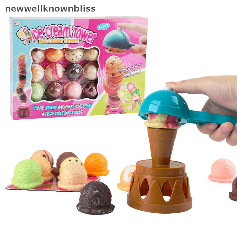 Newwellknownbliss ของเล่นเพื่อการศึกษาสําหรับของขวัญเด็กจําลองอาหารห้องครัว Props ไอศกรีม Stack Up Play เด็กแกล้งทําเป็นเล่นของเล่น CCD