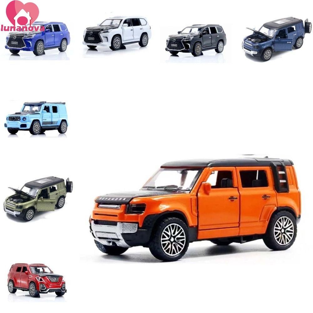 Lunanova จําลองรถออฟโรด, 4 ประตูสามารถเปิด Retro รถ Figurines Miniatures, โลหะ Die-casting รุ่น 1/36 Lexus Lx570 ประณีต Mini รถรุ่นของเล่นคริสต์มาสของขวัญ