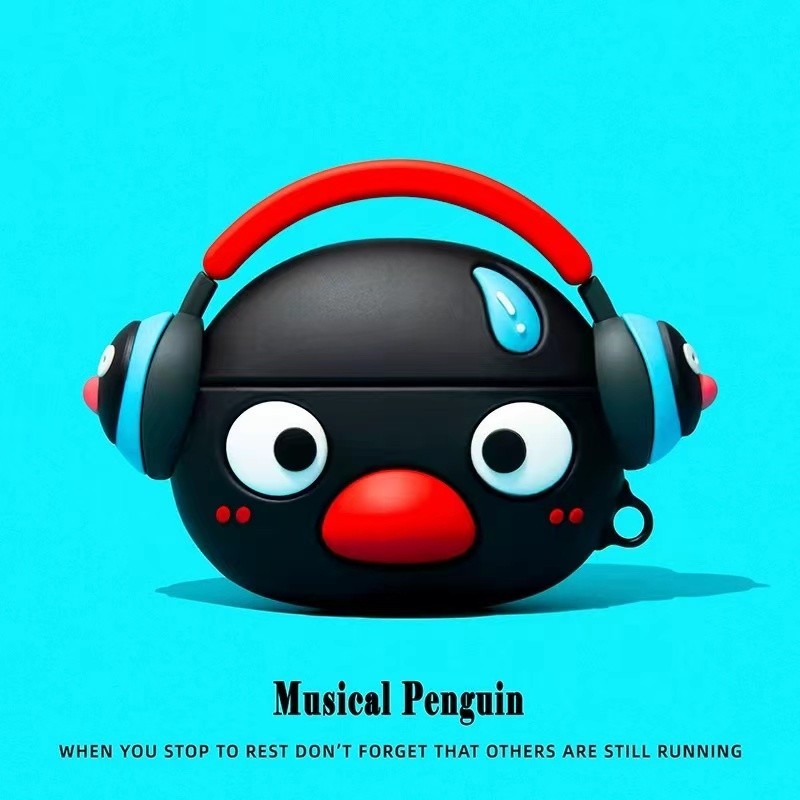 Musical Penguin เคส Airpods น่ารัก Airpods Pro 2 เคส Airpods Gen3 เคสซิลิโคน Airpods Gen2 เคส Airpod