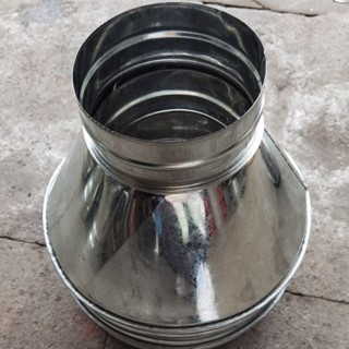 หัวปรับลดเหล็กสีขาวที่กำหนดเองเครื่องดูดควันแบบปากระฆังทรงกล…