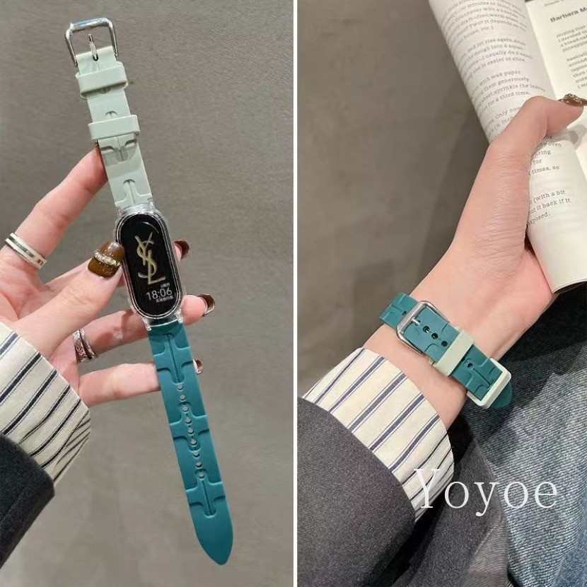 สายรัดกีฬาสําหรับ Xiaomi Mi Band 9 8 7 6 5 4 3 สายรัดข้อมือซิลิโคนสําหรับ Xiaomi Mi Band 9 สร้อยข้อมือ MiBand 7/6/5/4/3 สายรัดข้อมือ