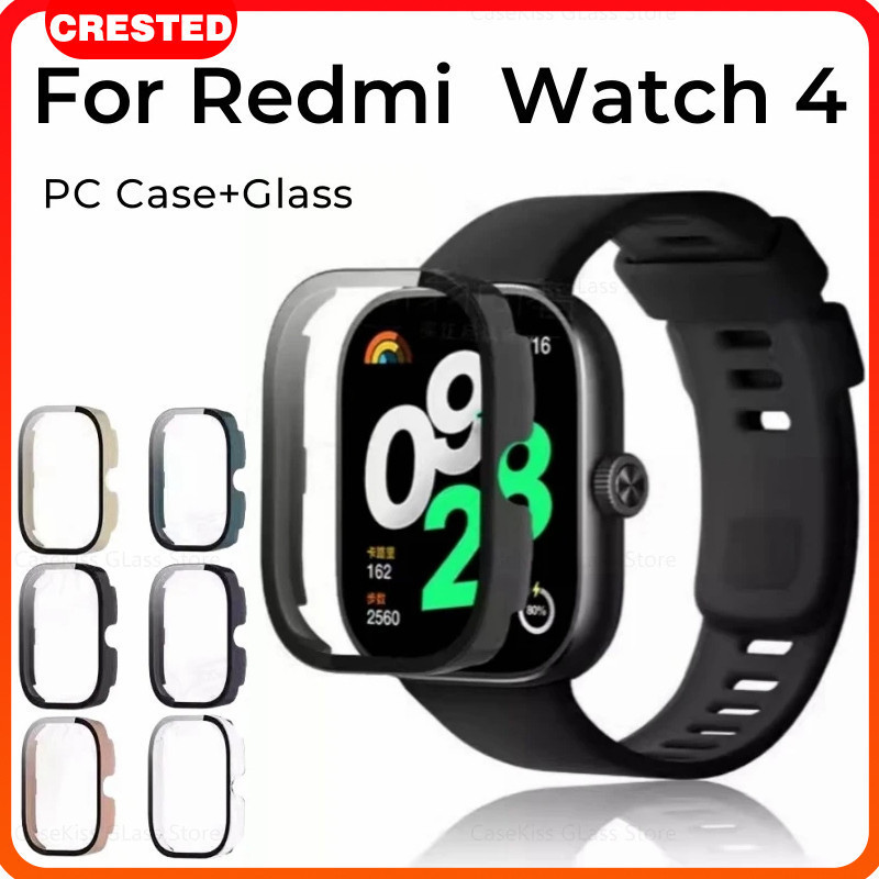 ที่อยู่อาศัยกระจกนิรภัย PC Redmi Watch 4 ฟิล์มป้องกันหน้าจอทุกรอบกรณีป้องกันพีซีแบบแข็ง smartwatch Redmi Watch 4