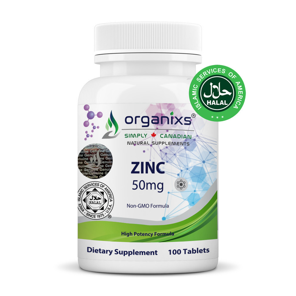 Organixs High-Potency Zinc 50mg, Zinc Oxide/Zinc Citrate Immune - 100 Tabs [Exp: 12/27]