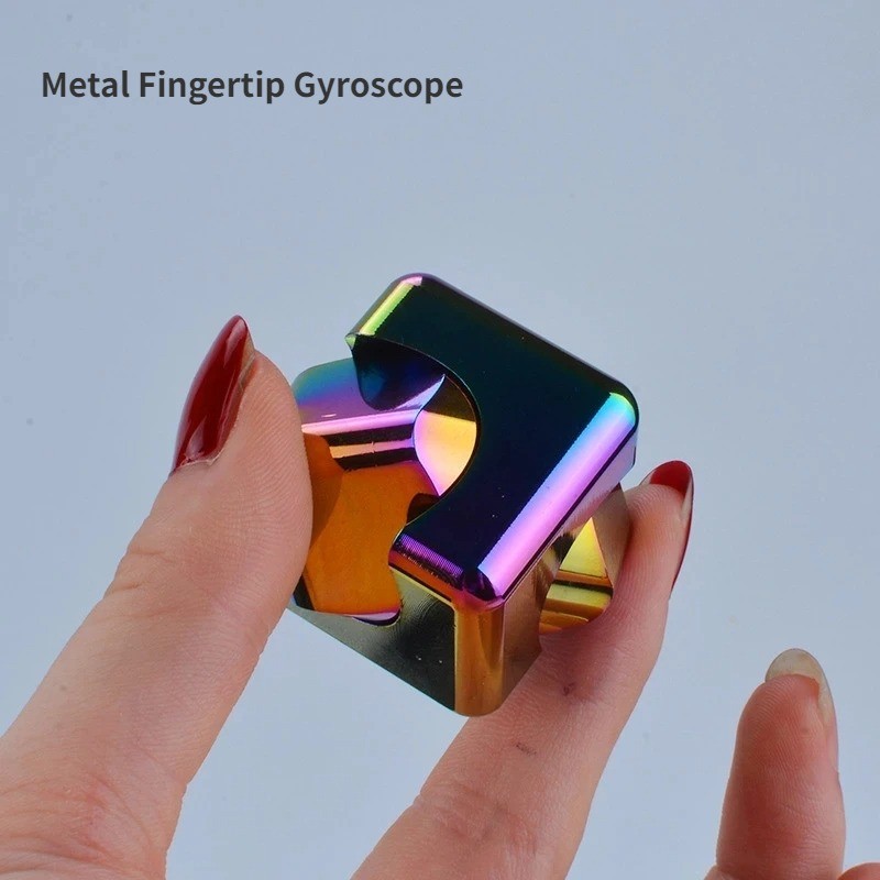 โลหะ Cube หมุนปลายนิ้ว Gyroscope Fidget Anti Stress ของเล่นผู้ใหญ่ Office Home Travel แบบพกพา Spinner ของเล่นคริสต์มาสของขวัญ