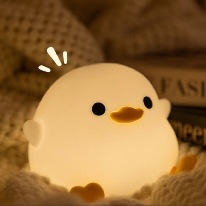 Doudou Duck Atmosphere ไฟกลางคืนขนาดเล็ก, โคมไฟตั้งโต๊ะซิลิโคน Pat, เตียงพร้อมการนอนหลับ