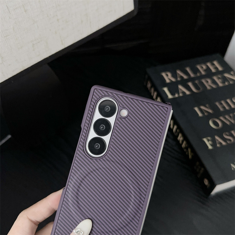 สําหรับ Samsung Galaxy Z Fold 3, Z Fold 4, Z Fold 5, Z Fold 6, เคสโทรศัพท์พับแม่เหล็กคาร์บอนไฟเบอร์ขายดี, ฝาครอบป้องกันป้องกันการตกคุณภาพสูง - รูปที่ 5