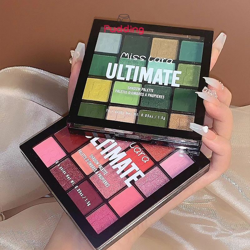 [พุดดิ้ง] Matte Pearly-lustre Eye Shadow Palette เครื่องสําอางสําหรับผู้เริ่มต้น 16 สีอายแชโดว์ Palette