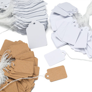 St. kunkka 100 ชิ้นการ์ดกระดาษคราฟท์แท็กเปล่าแท็กทํามือแท็กส…