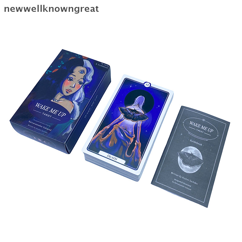 Newwellknowngreat 12*7 ซม.Wake Me Upไพ่ทาโรต์Divination Prophecy Deck PartyเกมกระดานW/คู่มือCAD