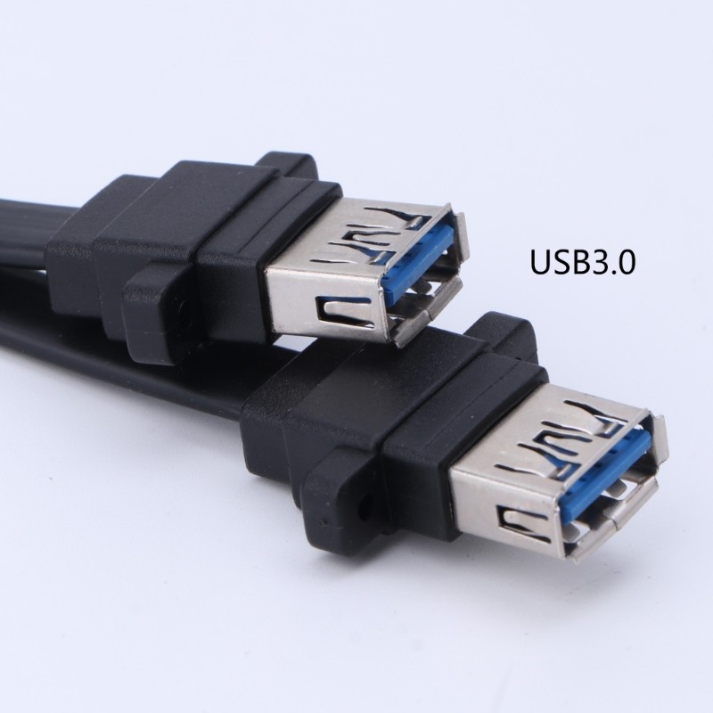 Utake USB Splitter Cable เมนบอร์ด 19Pin to 2 USB 3 0 Extension Cable Shielded Line