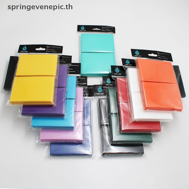 Springevenepic 100PCS 66*91mm Penny Color Matte Katana Trading Card Sleeve Holder Tarot Shield Board Games Magical Cover ใหม่