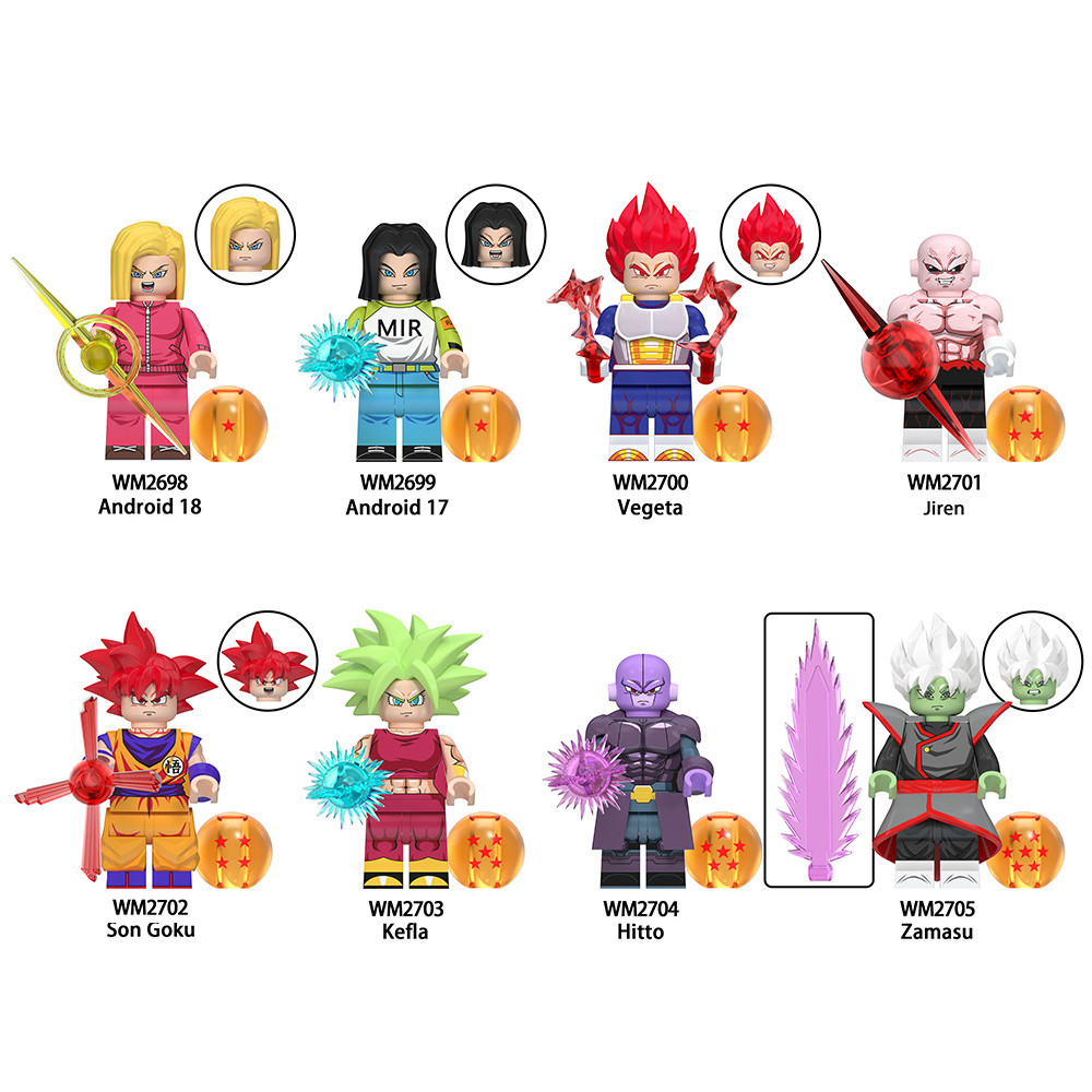 DBZ Son Goku Vegeta Jiren Kefla Hitto Zamasu Mini Building Blocks ของเล่นเด็ก WM6181