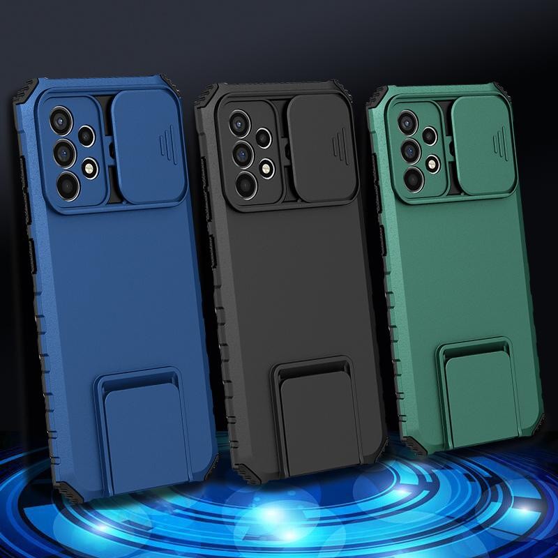 สําหรับ Samsung Galaxy A52 4G A52 5G A52S ปลอกเลื่อนหน้าต่างผู้ถือ Drop Proof Hard Case ฝาครอบกล้อง
