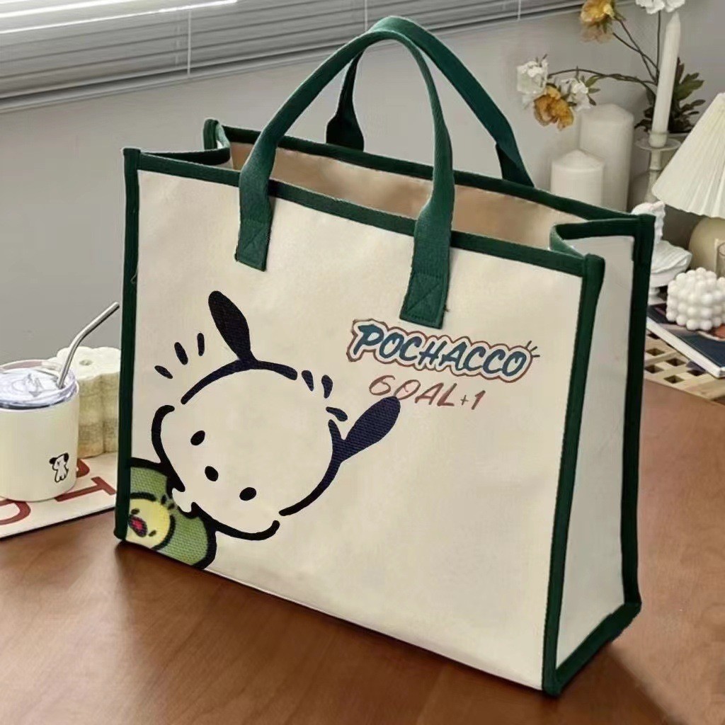 Pacha Dog Canvas Female Inssen Series กระเป๋าถือชั้นความจุขนาดใหญ่