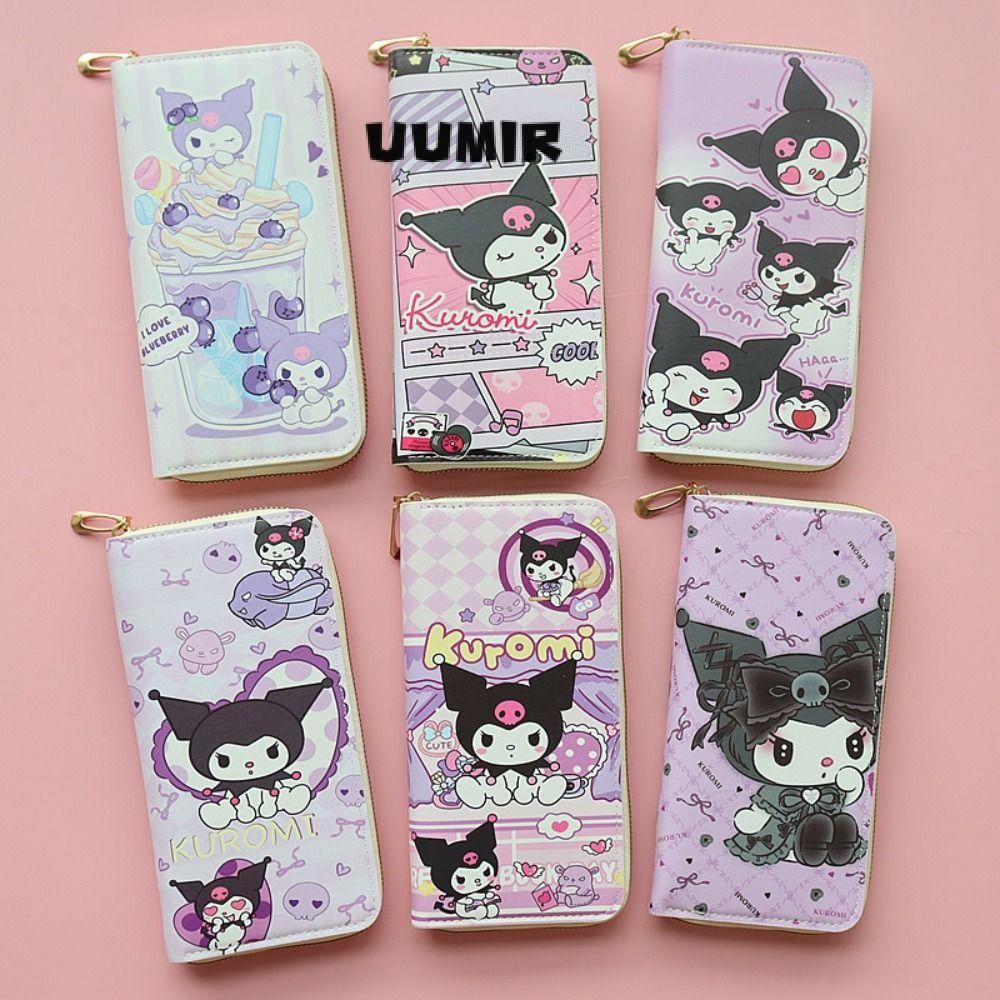 UUMIR กระเป๋าสตางค์ใบยาวนักเรียน, ปู่ หนังผู้ถือบัตรเครดิตหลายช่อง,การ์ตูนพิมพ์ซิปกระเป๋าคลัทช์กระเป๋าใส่เหรียญ