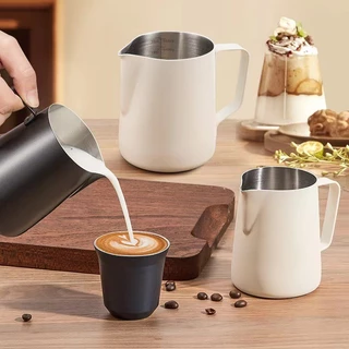 COD☕350ml/600ml เหยือกตีฟองนม ถ้วยตีฟองนม สเตนเลส ทำลายลาเต้อาร์ต เหยือกตีฟองนม