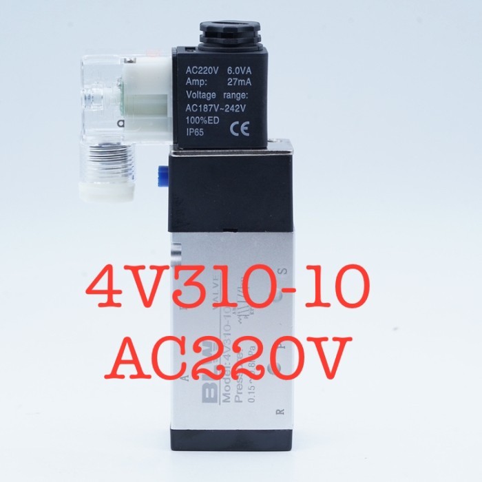 BLW Solenoid วาล์ว 4V310-10 AC 220V 3/8 "ตรง Air Valve สําหรับนิวเมติก Actuator | 2.048.0356 | 4V310