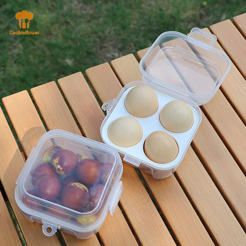 Ckfr 3/4/8 กริดโปร่งใสกล่องไข่แบบพกพากันกระแทก Anti-fall Camping Picnic กล่องเก็บไข่ตู้เย็น Camping ไข่คอนเทนเนอร์ใหม่