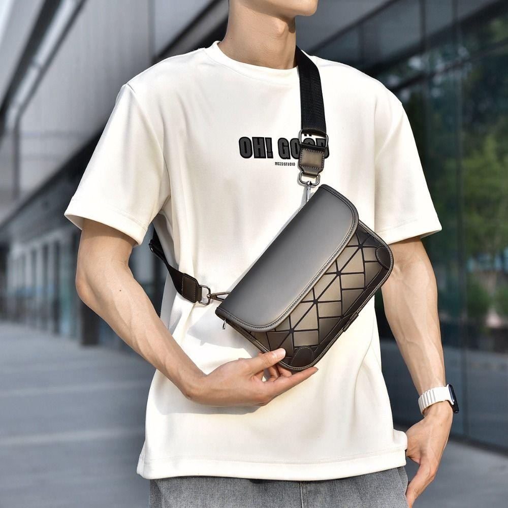 Confianza Messenger Bag, กระเป๋าสะพายชายลายตารางกันน้ํา, กระเป๋าใบเล็กเคลือบหรูหรากระเป๋าสะพายข้าง