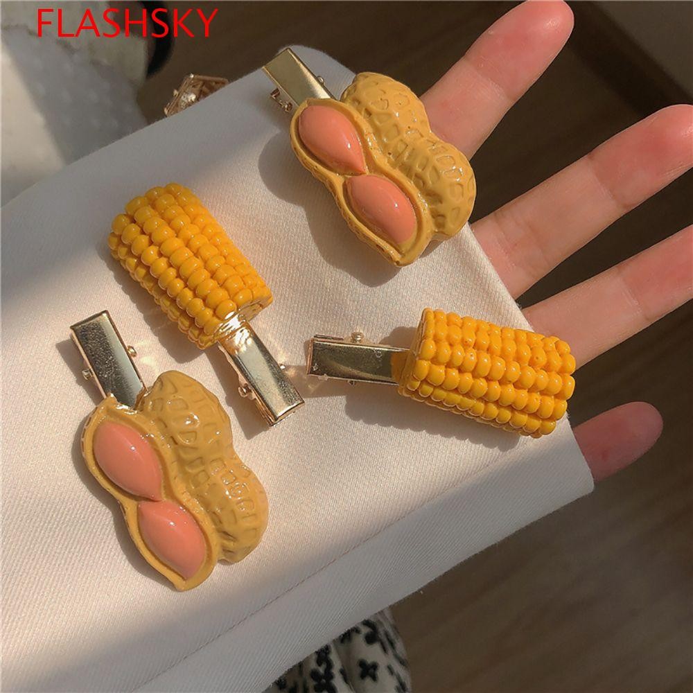 Flashsky ข้าวโพดถั่วลิสง Hairpin Duckbill คลิปน่ารักเรซิ่นชายหญิง Headwear กิ๊บติดผมสไตล์เกาหลี Barrettes