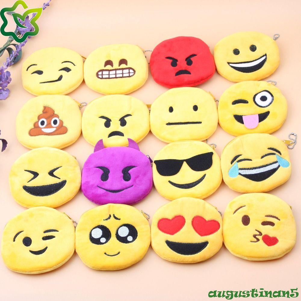 กระเป๋าใส่เหรียญการ์ตูน AUGUSTINAN, กระเป๋าใส่เหรียญตุ๊กตาแสดงออกฮาราจูกุ, แฟชั่นน่ารักการ์ดกระเป๋าตลกน่ารักตุ๊กตาจี้กลางแจ้ง