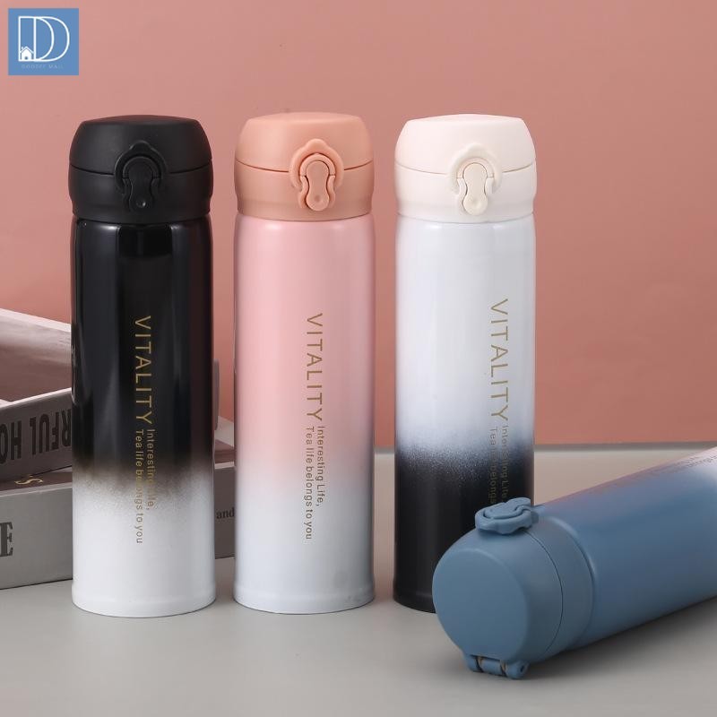กระบอกน้ำเก็บอุณหภูมิ ร้อน-เย็น สแตนเลส กระบอกน้ำสุญญากาศ ขนาด 350 ml