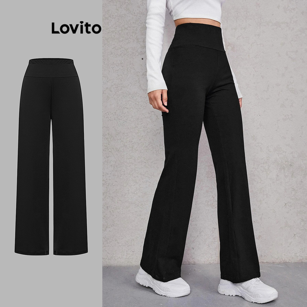 Lovito กางเกงเย็บผ้าธรรมดาสบาย ๆ สำหรับผู้หญิง L99ED823