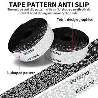 Bucklos Tetris Bar Tape สําหรับจักรยานเสือหมอบเทปแฮนด์สําหรับ Fixie Night Light Mode เข็มขัดจับจักรยาน
