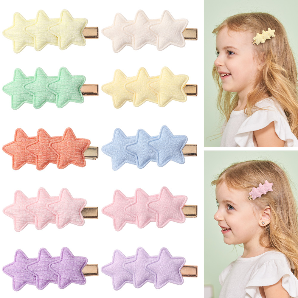 2 pcs New Star BB Hairpin คลิปด้านข้างสําหรับสาวผู้หญิงเด็กของขวัญอุปกรณ์เสริมผม Plush Star งานแต่งงานอุปกรณ์เสริมผม