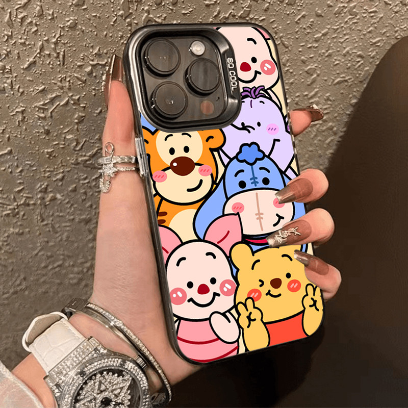 โลหะชุบโลหะด้วยไฟฟ้า ไอโฟนภาพกลุ่มของสัตว์for 11 iPhone 12 13 14 15Pro MAX X XS XR 7 8Plus เคสโทรศัพท์