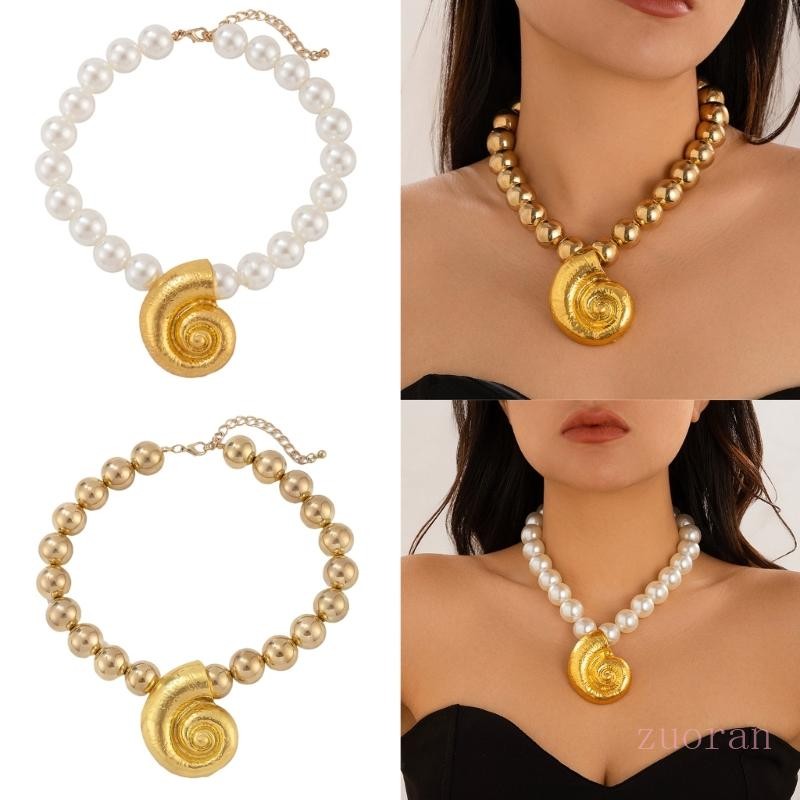 Zuo อินเทรนด์ปลาดาว Conch สร้อยคอปรับความยาว Neckchain อุปกรณ์เสริมมีสไตล์