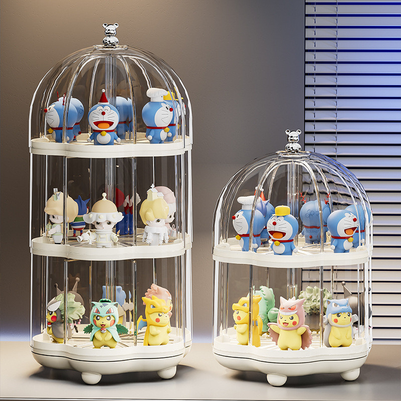 ［Ready stock+Fast Shipping] Bekahome ตู้โชว์สําหรับตัวเลข Funko Pop, Clear Desktop 2 ชั้นกล่องเก็บตู้สําหรับของเล่นขนาดเล็ก,คอลเลกชันหรือหิน