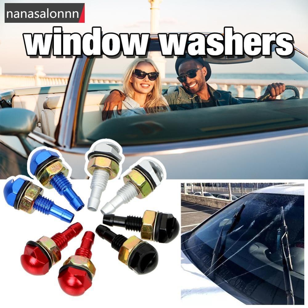 Nanasn| 2 ชิ้นพัดลมรูปรถทําความสะอาด Universal เครื่องซักผ้า Bonnet ด้านหน้ากระจกน้ํา Sprayer Auto Wiper Jet หัวฉีด H4W2