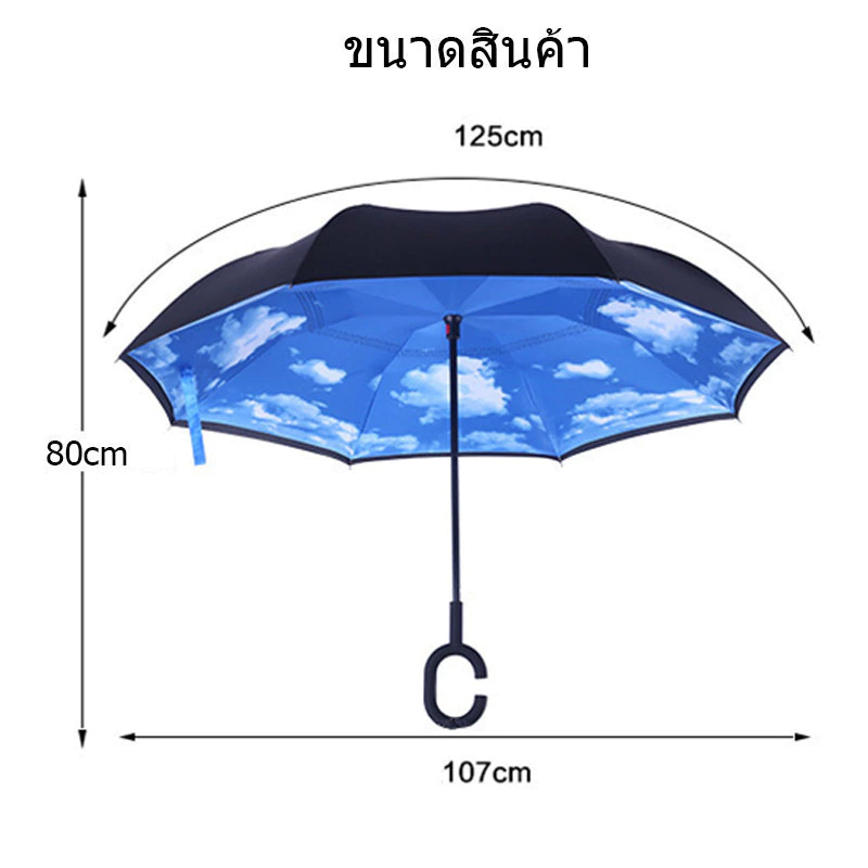 ร่มกลับด้าน 2 ชั้น กันฝน กัน UV มือจับตัว C thumbnail 9