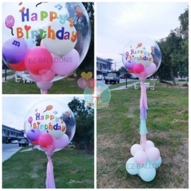 สติ๊กเกอร์ติดลูกโป่งลาย HAPPYBIRTHDAY สินค้าไม่รวมลูกโป่ง(SKA)