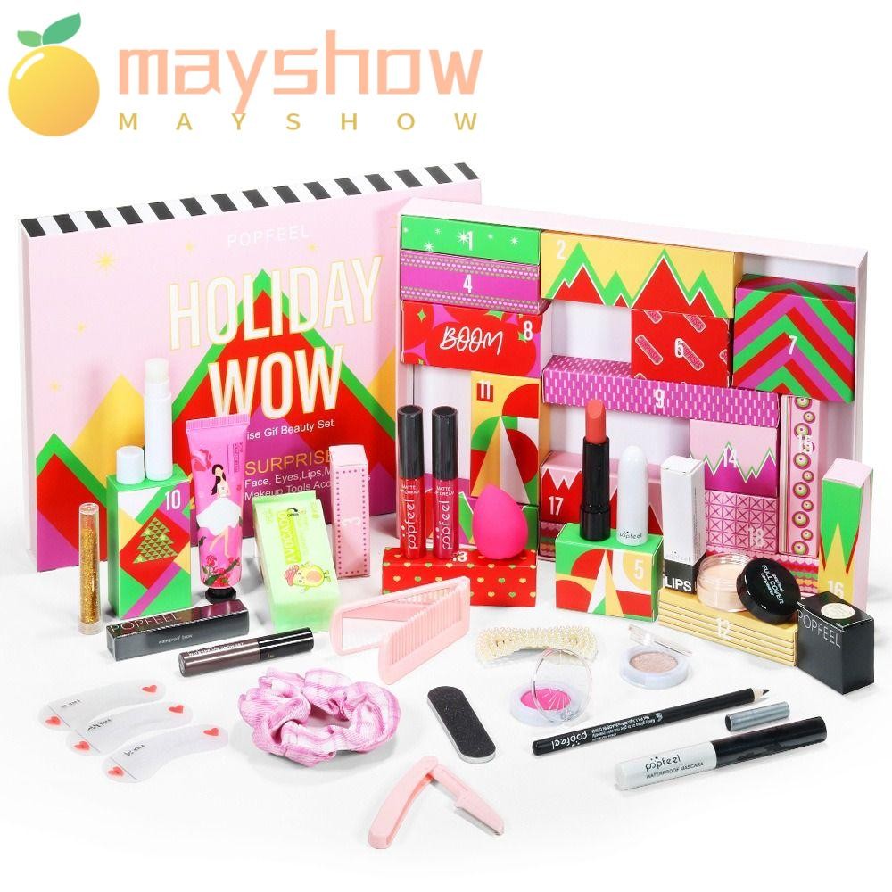 Mayshow Xmas Gift Box, Makeup Gift Set 24 Days Makeup Advent Calendar, Creative Cosmetics Calendar B