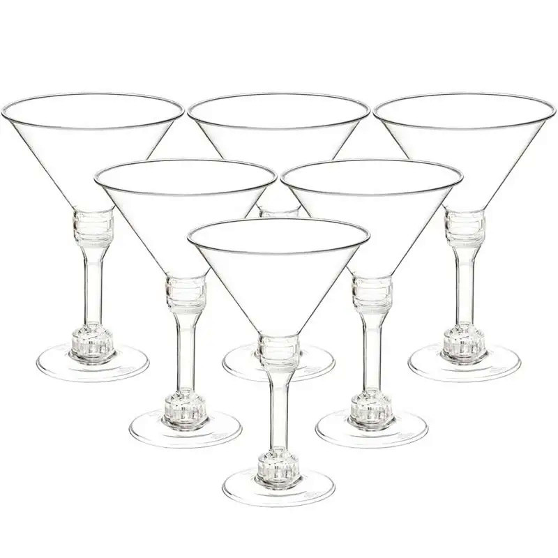 20pcs Decorative Cups Clear Plastic Martini Glasses Disposable Goblets Wine Cups Cocktail Cups for B