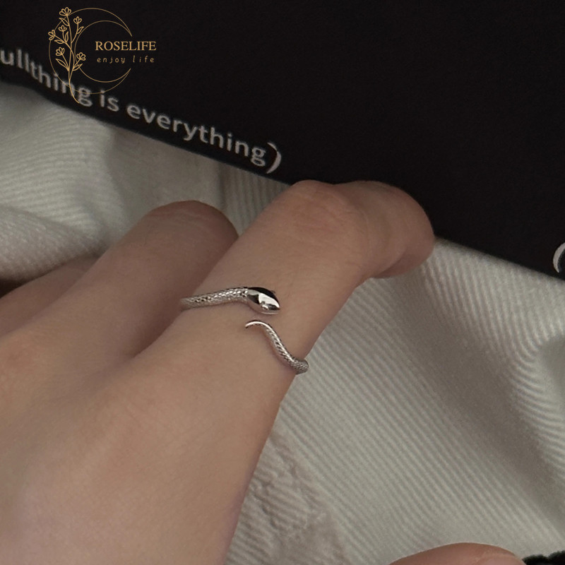 Roselife Street Wear Twining งูเปิดแหวนผู้หญิงผู้ชาย Punk แฟชั่น Finger Cuff Viper แหวนเครื่องประดับอุปกรณ์เสริม ราคา ถูกที่สุด ดีลบีเคเค