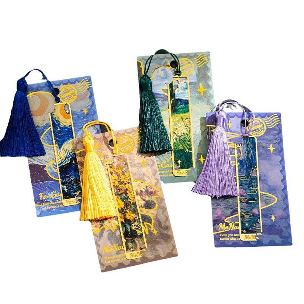 ที่คั่นหนังสือโลหะพร้อมพู่, Golden Hollow Bookmark Van Gogh ภาพวาดสีน้ํามัน Theme Book Mark ที่คั่นหนังสือสําหรับหนังสือคนรัก Writers Readers เด็กวัยรุ่นผู้ชายผู้หญิงผู้ใหญ่ ราคา ถูกที่สุด ดีลบีเคเค แกลเลอรีภาพที่ 9