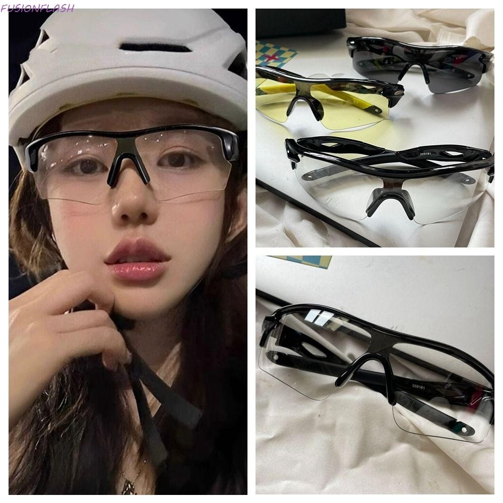 Fusionflash แว่นกันแดดปั่นจักรยานกลางแจ้ง, กันฝุ่น Night Vision แว่นตาปั่นจักรยานกันลม, แว่นตาวิ่งกีฬาป้องกันทรายใสแว่นตาปั่นจักรยานผู้ชาย
