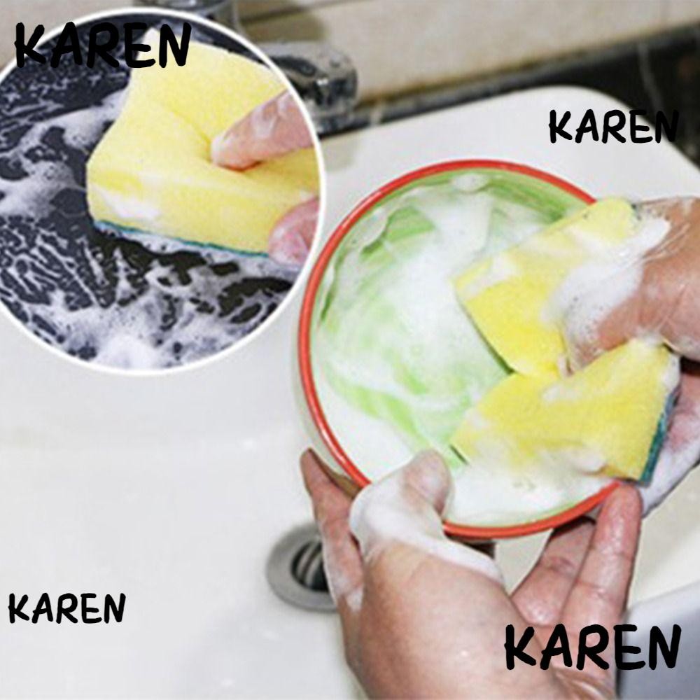 Karen ฟองน้ําล้างจาน, แผ่นใยขัดฟองน้ําแบบใช้ซ้ําได้, ทําความสะอาดห้องครัว เครื่องมือทําความสะอาดในครัวเรือน ผ้าเช็ดทําความสะอาด