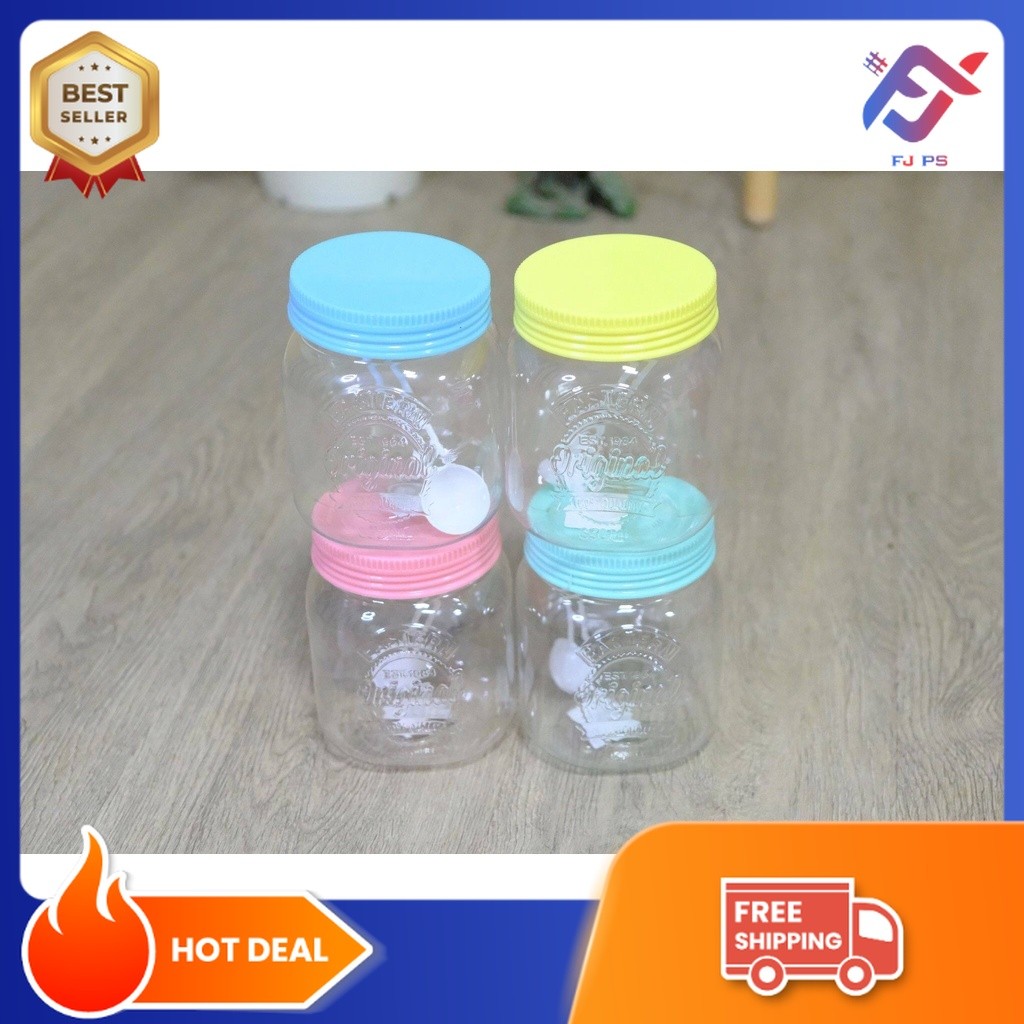กระปุก กระปุกพลาสติก บรรจุ 650 ml โหล โหลพลาสติกใส ขวดโหลพลาสติก ฝาสีพาสเทล สวยงาม