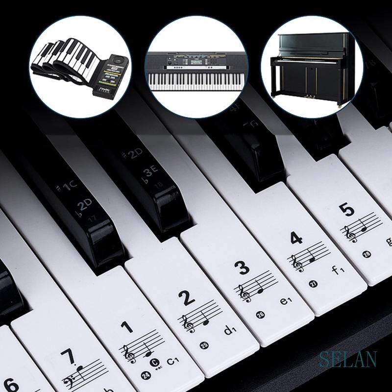 54/61/88 Keys Piano Keyboard Stickers Electronic Keyboard for Key Piano Stave