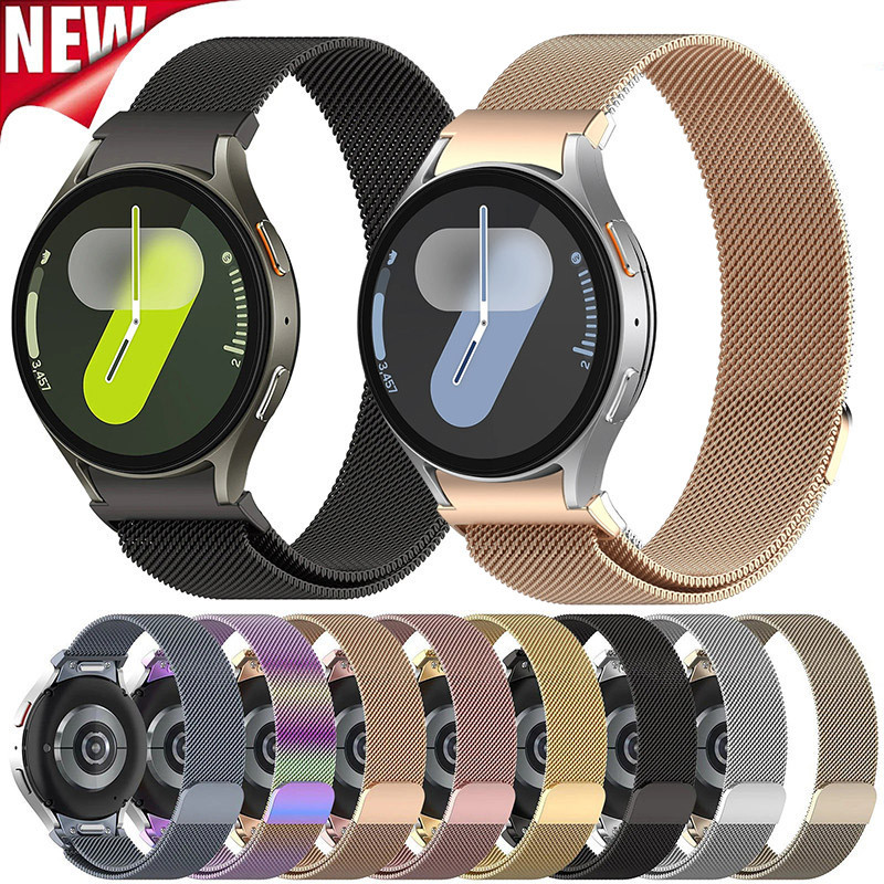 Quick Fit Milanese Loop สําหรับ Samsung Galaxy Watch 7 6 5 4 40 มม.44 มม.5Pro สร้อยข้อมือโลหะสําหรับ Galaxy Watch 4 6 คลาสสิก 47 มม.43 มม.